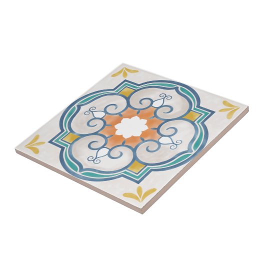 Mandala/Marokkaans Tile Pattern Tegeltje (Zijkant)