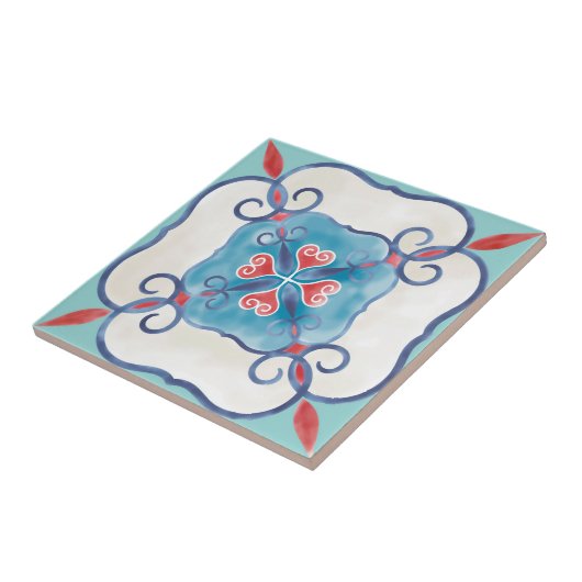 Mandala/Marokkaans Tile Pattern Tegeltje (Zijkant)