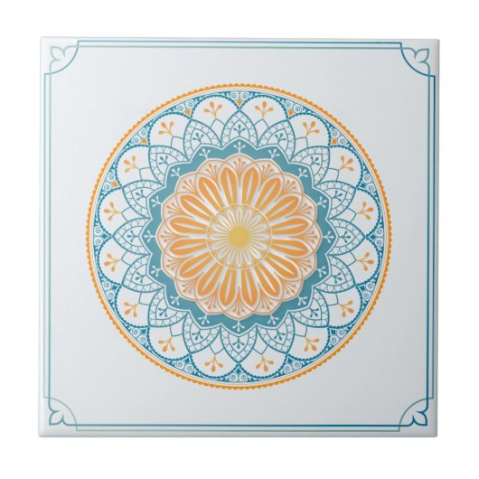 Mandala/Marokkaans Tile Pattern Tegeltje (Voorkant)