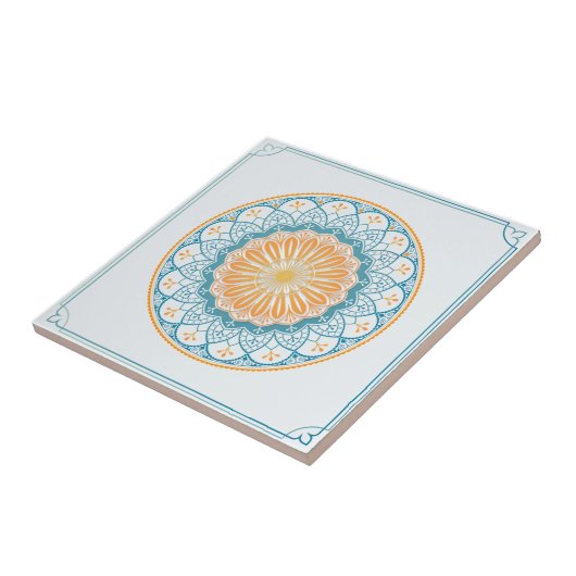 Mandala/Marokkaans Tile Pattern Tegeltje (Zijkant)