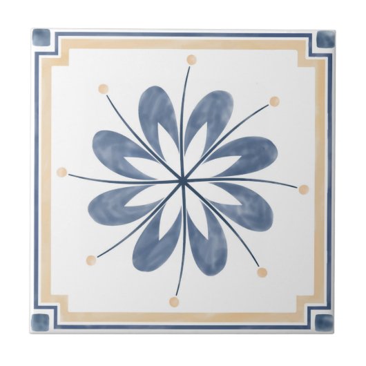 Mandala/Marokkaans Tile Pattern Tegeltje (Voorkant)