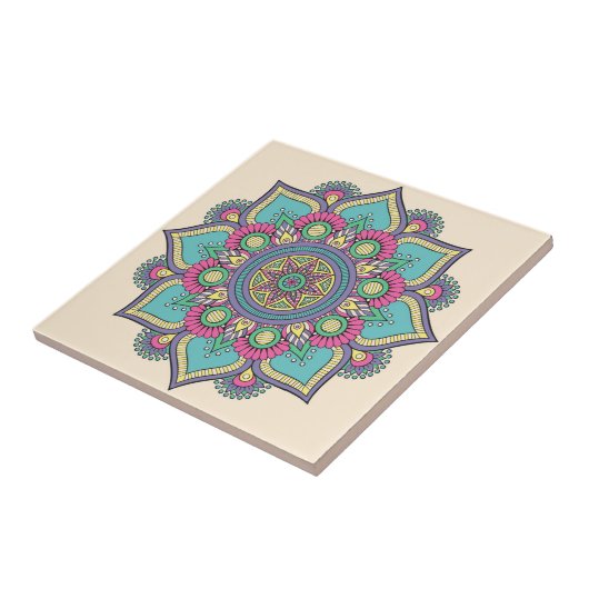 Mandala/Marokkaans Tile Pattern Tegeltje (Zijkant)