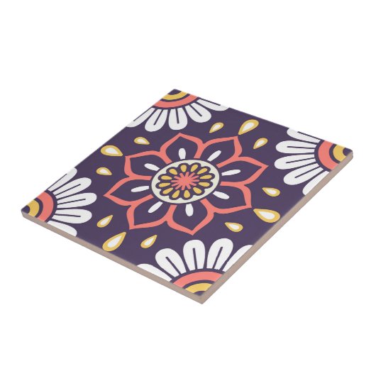 Mandala/Marokkaans Tile Pattern Tegeltje (Zijkant)