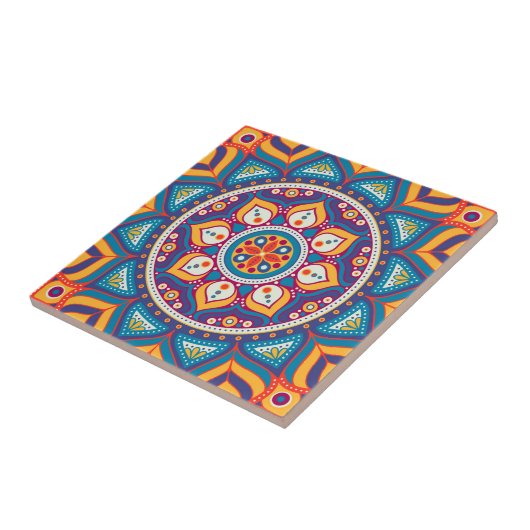 Mandala/Marokkaans Tile Pattern  Tegeltje (Zijkant)