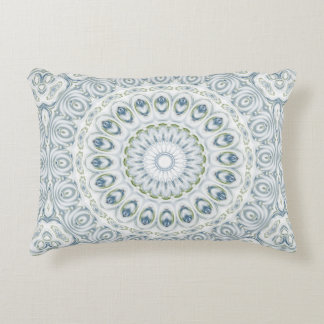 Mandala Medallion in blauw en wit Accent Kussen