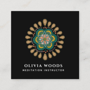 Mandala Meditatie Instructeur Vierkante Visitekaartje