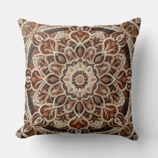 Mandala met aardetinten: Harmonie van Natuur Kussen