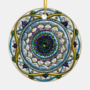 Mandala met juwelen (gepersonaliseerd keramisch Or Keramisch Ornament