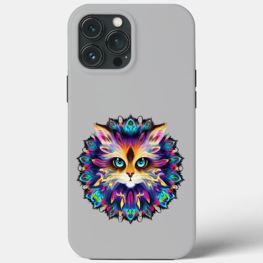 Mandala met schattig harig kattenportret Case-Mate iPhone case (Achterkant)