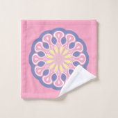 Mandala Moderne Abstrait Rose Pâle et Gris (Gant de toilette)