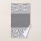 Mandala moderne gris et blanc (Serviette à main)