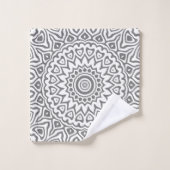 Mandala moderne gris et blanc (Gant de toilette)