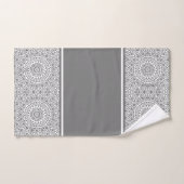 Mandala moderne gris et blanc (Serviette à main)