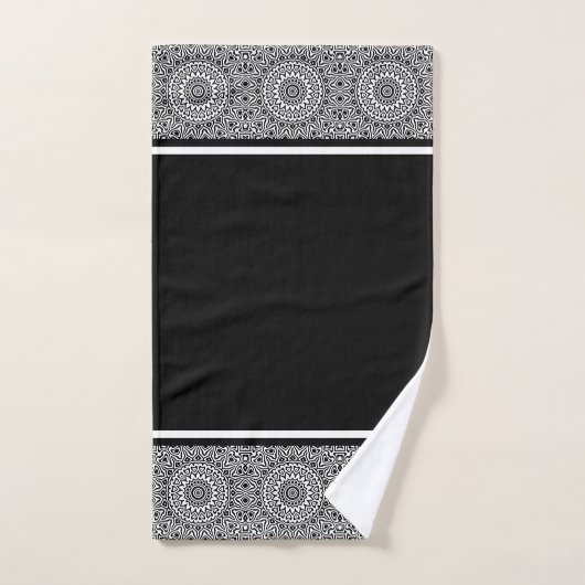 Mandala moderne noir et blanc (Serviette à main)