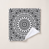 Mandala moderne noir et blanc (Gant de toilette)