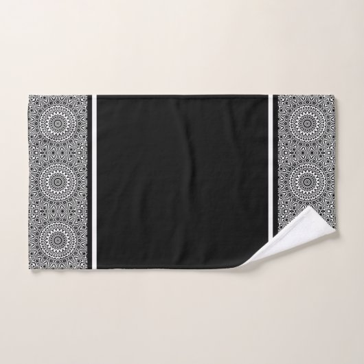 Mandala moderne noir et blanc (Serviette à main)