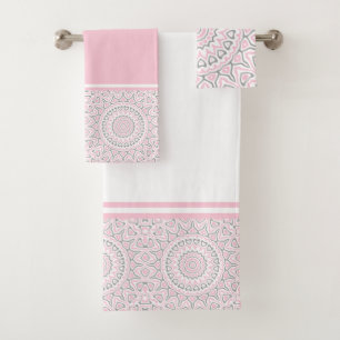 Mandala moderne rose et gris