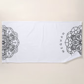 Mandala monochrome | Serviette de plage Monogram (Devant)