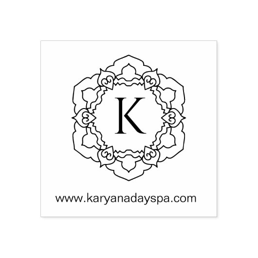 Mandala Monogram Exotische Spa Schoonheid Henna Rubberstempel (Afrduk)