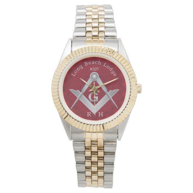 Mandala Monogram Masonic Lodge Watch Horloge (Voorkant)
