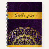 Mandala Monogram Metallic Gold Nom Journal (Devant)