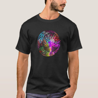 Mandala Moon Chakra Boom Leven Motivatie Positi T-shirt