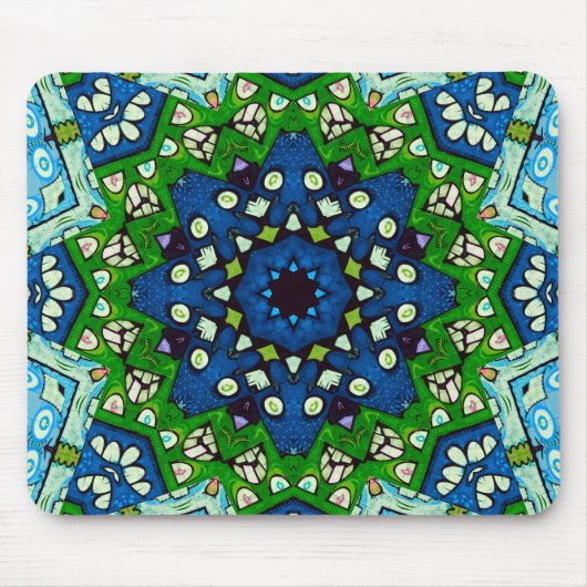 Mandala Mosaic Rosette Boho Retro Hippie Muismat (Voorkant)
