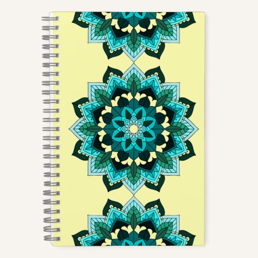 Mandala Motif 02 en Carnet aqua (Recto)