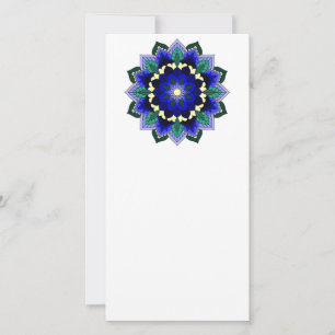 Mandala Motif 02 en Carte de remerciements bleu fo