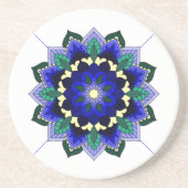 Mandala Motif 02 en Dessous de verre bleu foncé (Devant)