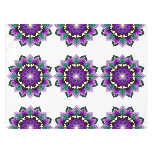 Mandala Motif 02 en nappes violettes (Devant (Horizontal))