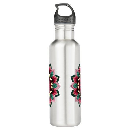 Mandala Motif 02 en rose profond Bouteille d'eau 7 (Dos)