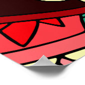 Mandala Motif 02 en rouge Poster (Coin)