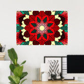 Mandala Motif 02 en rouge Poster (Bureau à domicile)