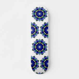 Mandala Motif 02 en skateboard bleu foncé
