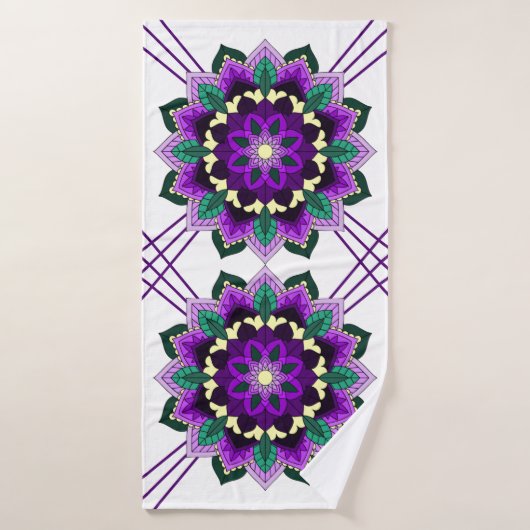 Mandala Motif 02 en violet (Serviette de bain)