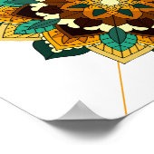 Mandala Motif 2002 en affiche jaune & brun (Coin)