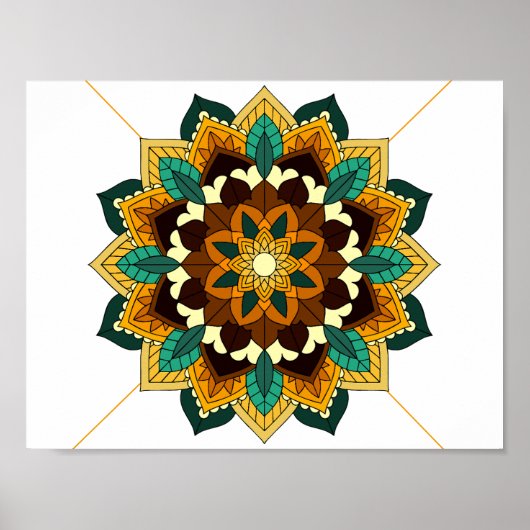Mandala Motif 2002 en affiche jaune & brun (Devant)