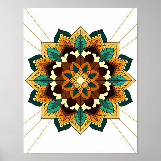 Mandala Motif 2002 en affiche jaune & brun (Devant)