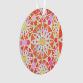 Mandala motif, corail rouge, rose, or (devant)