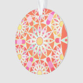 Mandala motif, corail rouge, rose, or (devant)