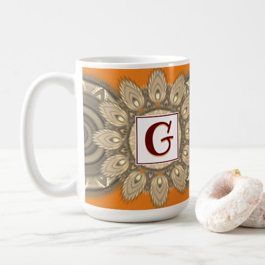 Mandala motif de la grande tasse de café initiale  (Avec donut)