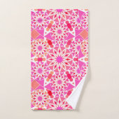 Mandala motif, Les nuances de rose et de corail (Serviette à main)