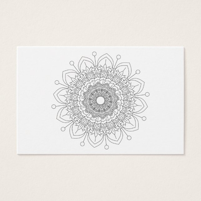 Mandala. Motif orientale ronde noire et blanche. (Devant)