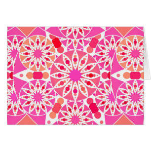 Mandala motif, tons rose et corail
