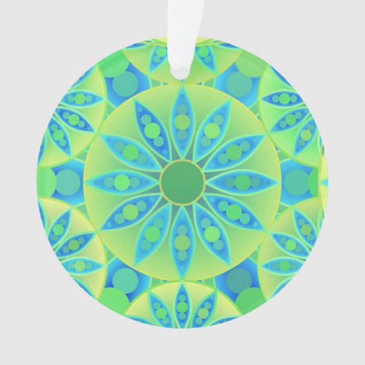 Mandala motif, turquoise, bleu, vert citron (devant)