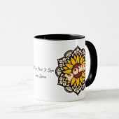 Mandala Mug, Tournesol avec Mandala Mug, Love Mug (Devant droit)