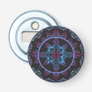 Mandala Nachtbloem Button Flesopener