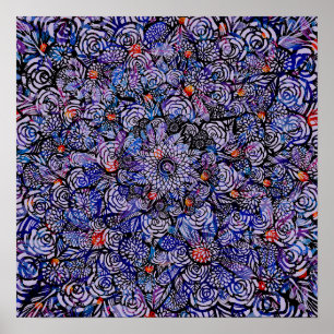 Mandala Natuur Floral Flower Mandalas Poster