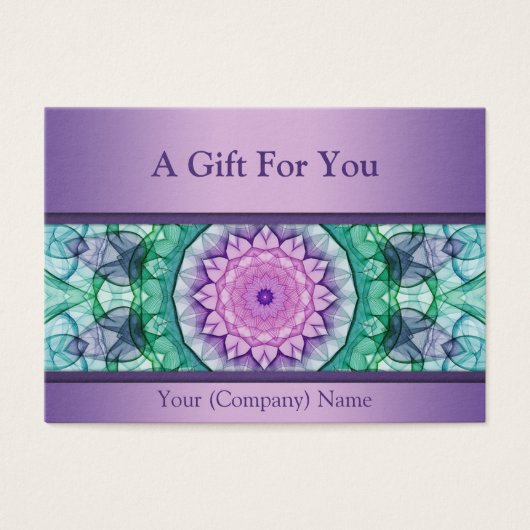 Mandala nénuphar moderne violet certificat cadeau (Devant)